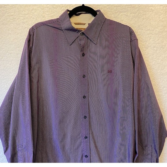 MICHAEL KORS Men's Long Sleeve Button Down‎ Purple Stripes Shirt Size L - Picture 2 of 10